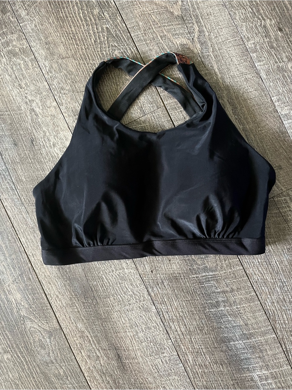Crazy Train Black Cross-Back Sports Bralette